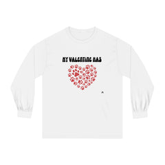 My Valentine Has Paws Red Heart Unisex Long Sleeve T-Shirt