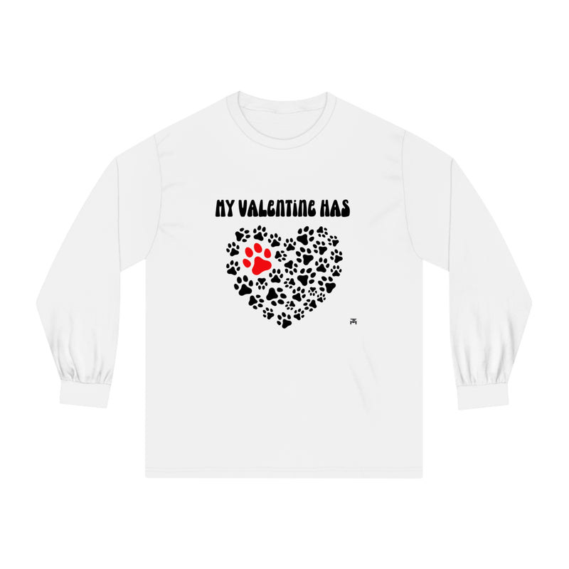 My Valentine Has Paws Long Sleeve T-Shirt