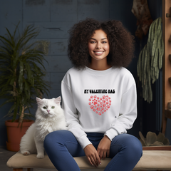 My Valentine Has Paws Red Heart Unisex Heavy Blend™ Crewneck Sweatshirt