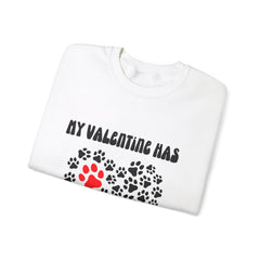 My Valentine Has Paws One Red Paw Unisex Heavy Blend™ Crewneck Sweatshirt