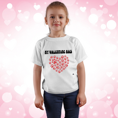 My Valentine Has Paws Red Paw Heart Kids Heavy Cotton™ Tee