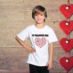 My Valentine Has Paws Red Paw Heart Kids Heavy Cotton™ Tee