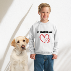 My Valentine Has Paws Heart-n-Paws Youth Crewneck Sweatshirt