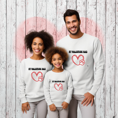 My Valentine Has Paws Heart-n-Paws Unisex Heavy Blend™ Crewneck Sweatshirt