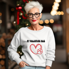 My Valentine Has Paws Heart-n-Paws Unisex Heavy Blend™ Crewneck Sweatshirt