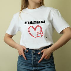 "My Valentine Has Paws" Unisex Heavy Cotton Short Sleeve T-Shirt