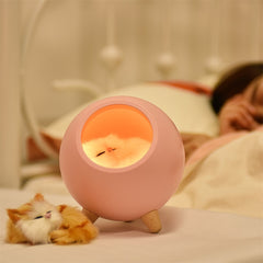 LED Cat Light USB Touch Night Light Bionic Cat Steeples Dimming Atmosphere Night Light Room Decoration Lamp Holiday Gift